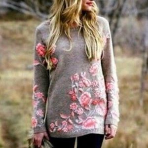 Anthropologie Sleeping On Snow Ranunculus Sweater